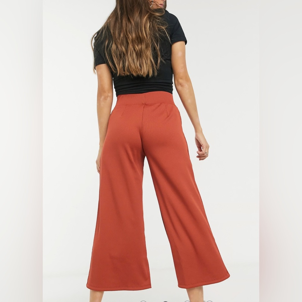 Nike NWT ribbed XL high waist wide leg joggers in rust - Picture 3 of 12